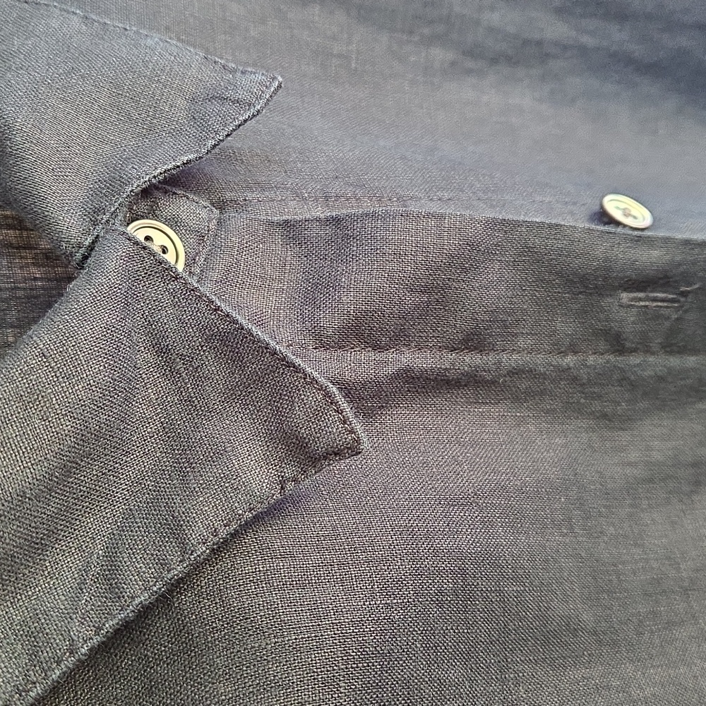 J Jill Love Linen Tunic Shirt Dark Navy Size Large - Picture 4 of 5